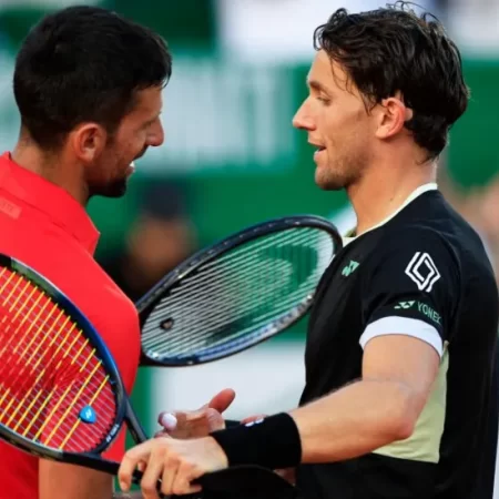 Monte Carlo Masters: Casper Ruud beats Novak Djokovic to set up Stefanos Tsitsipas final